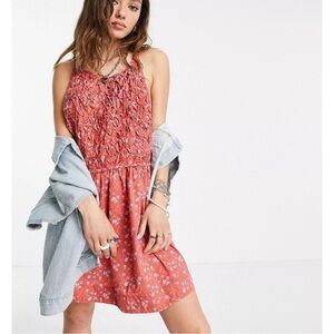 Free People Petunia Backless Ditsy Floral Print Mini Dress
